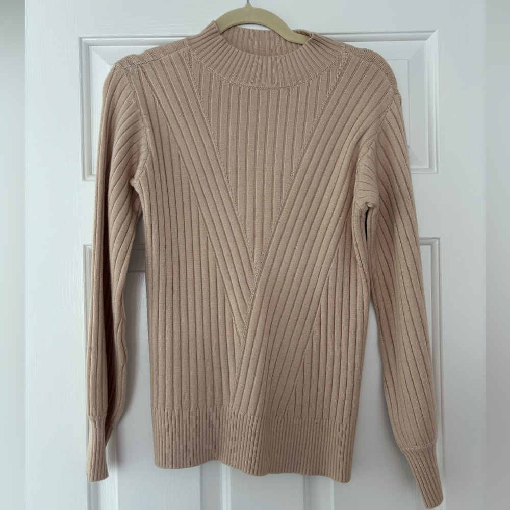 Staccato Ribbed Tan Sweater